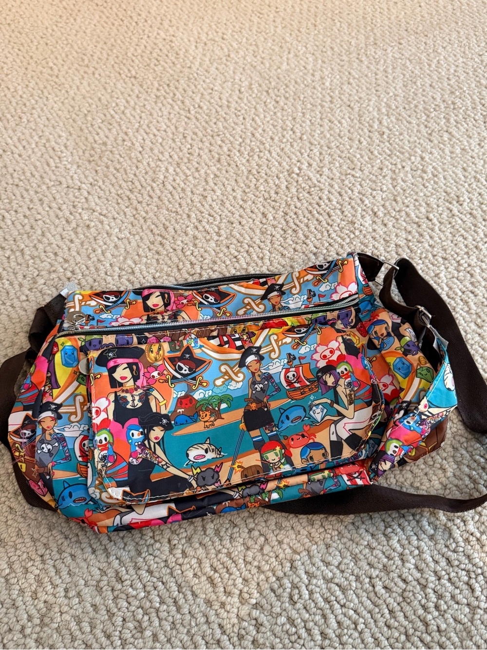 Colorful Cartoon Print Crossbody Bag - Multicolor tokidoki
